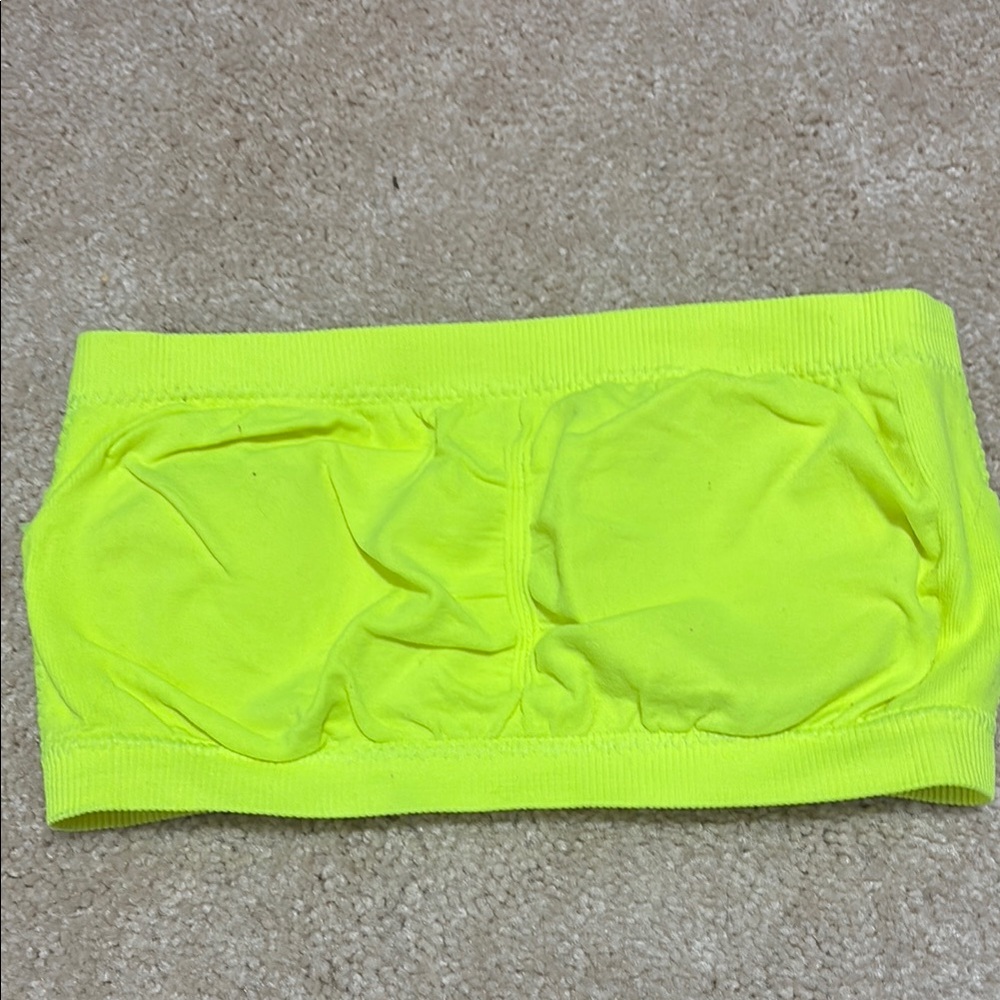 Seamless Neon Yellow Strapless Bandeau Tube Top